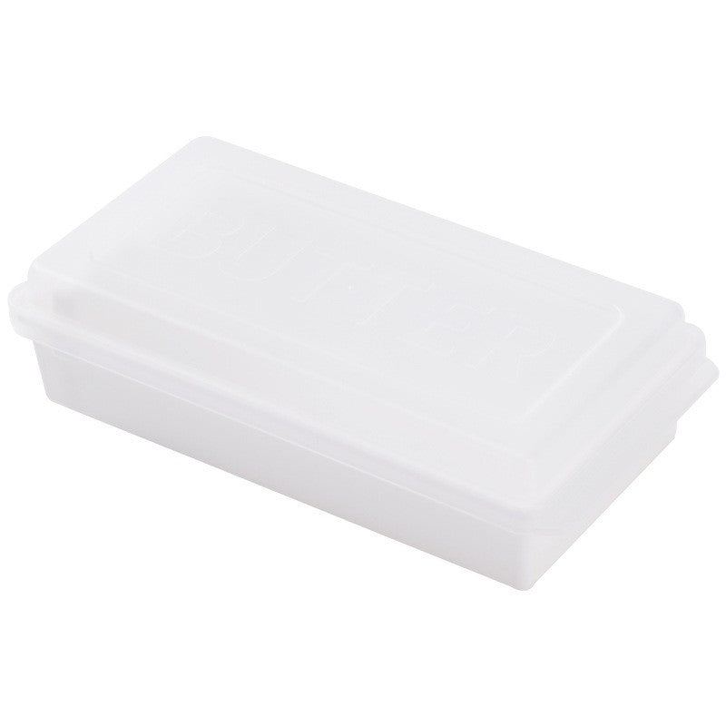 Cutie de Unt, Klevo, cu Capac, Multifunctionala, cu Spatula Portionare, 15.9  x 8.8 x 4.9 cm, Alb