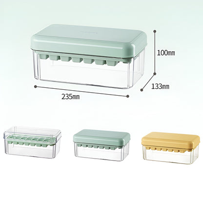 Set Cutie pentru Gheata, Klevo, Uz Casnic, Doua Tavite pentru Cuburi, Capac Etans, Lopata, 23.5x13.3x10 cm, Verde