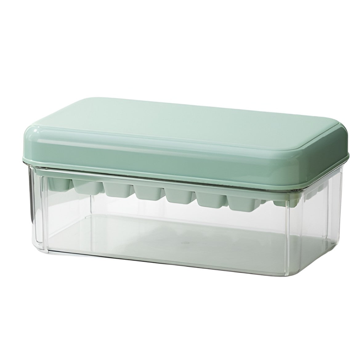 Set Cutie pentru Gheata, Klevo, Uz Casnic, 1 Tavita pentru Cuburi, Capac Etans, Lopata, 23.5x13.3x10 cm, Verde