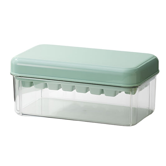 Set Cutie pentru Gheata, Klevo, Uz Casnic, 1 Tavita pentru Cuburi, Capac Etans, Lopata, 23.5x13.3x10 cm, Verde