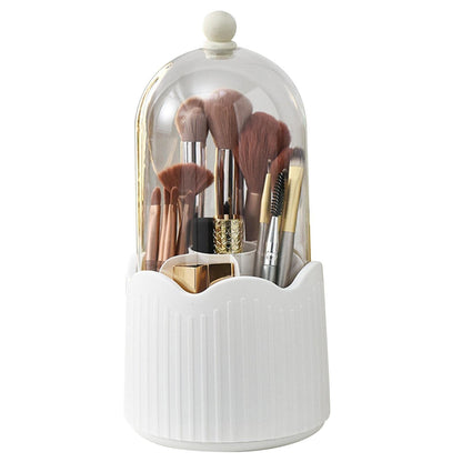 Cutie pentru Depozitarea Pensulelor de Machiaj, Klevo, Rotativa, Plastic, 36 cm x 13 cm, Alb