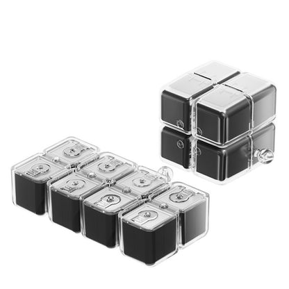 Cutie pentru Medicamente, Klevo, Model Rubik' Cube, cu Curea de Agatare, Dozator Portabil de Medicamente, Dispenser Pastile, estimat pentru 7 zile, 7.3 x 6 x 6 cm, Negru