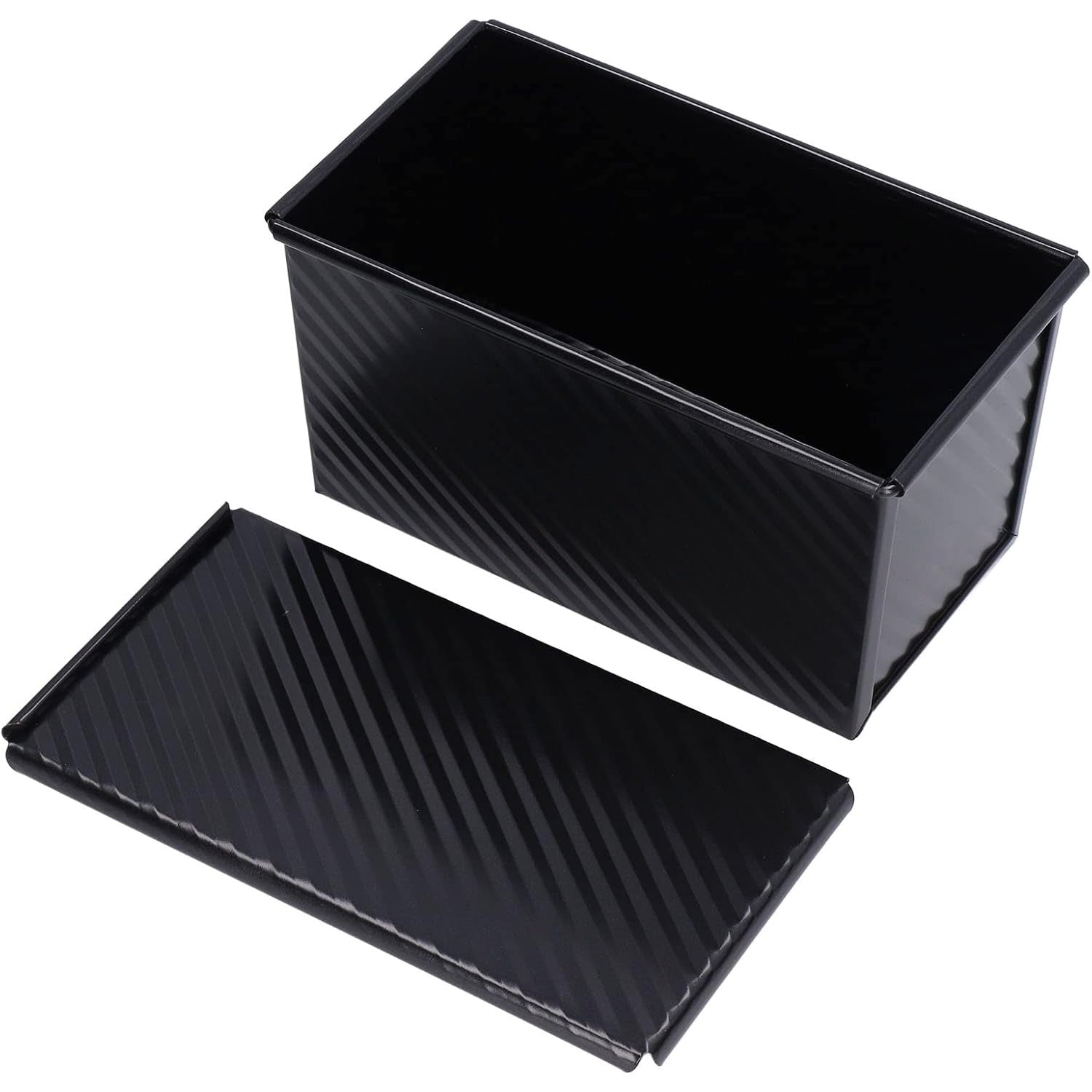 Tava pentru Paine, Klevo, din Otel Carbon, 450 g, cu Capac, Antiaderenta, 21 x 11 x 11.5 cm, Negru