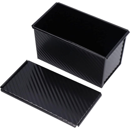 Tava pentru Paine, Klevo, din Otel Carbon, 450 g, cu Capac, Antiaderenta, 21 x 11 x 11.5 cm, Negru