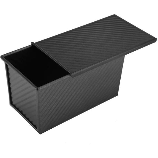 Tava pentru Paine, Klevo, din Otel Carbon, 450 g, cu Capac, Antiaderenta, 21 x 11 x 11.5 cm, Negru