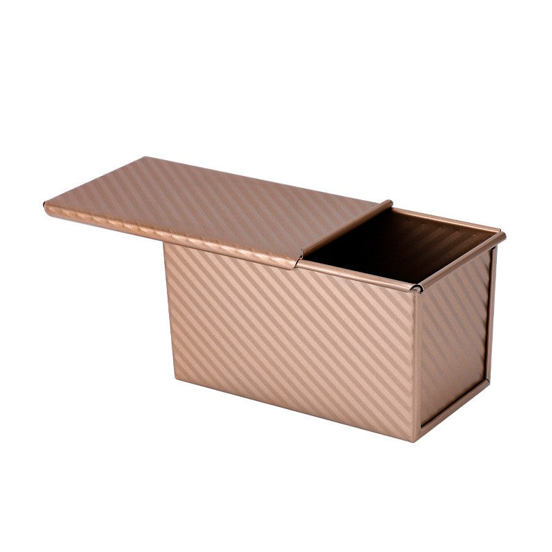 Tava pentru Paine, Klevo, din Otel Carbon, 450 g, cu Capac, Antiaderenta, 21 x 11 x 11.5 cm, Roz Auriu