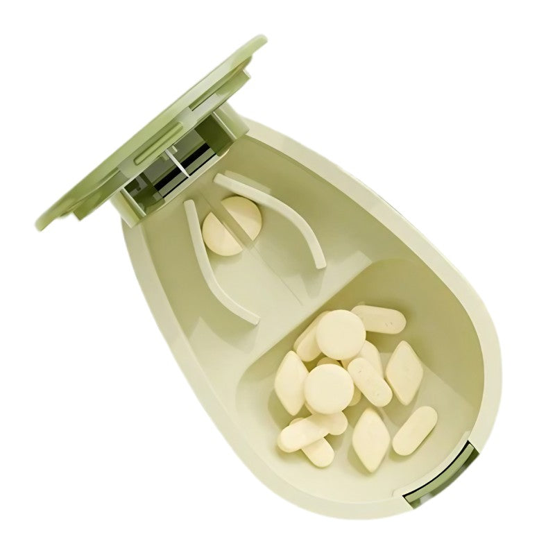 Cutie Taiat Pastile si Depozitare Medicamente, Klevo, Verde, 8x5x2.65 cm, Compacta si Portabila, Ideala Pentru Calatorii