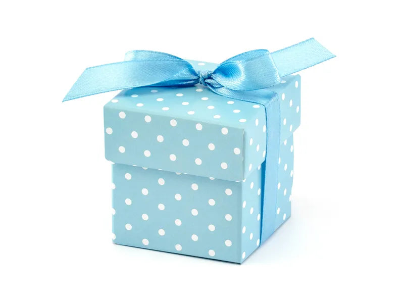 Cutii cu buline, albastre