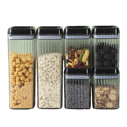 Set 6 Recipiente din Plastic, Klevo, pentru Alimente/Obiecte, Inchidere Ermetica, Textura Ondulata, 4 x 1.5l, 2 x 3.3l, Transparent