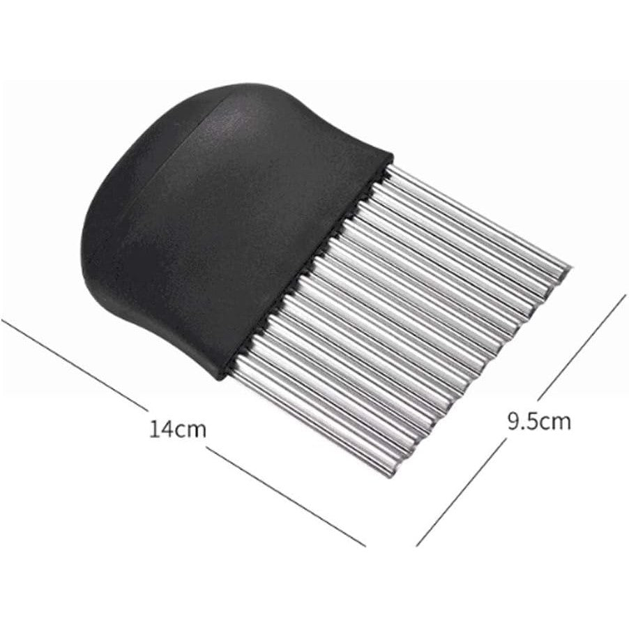 Cutit pentru Cartofi Ondulati, Klevo, pentru Legume, Forma Ondulata, Usor de Utilizat, Taiere, Negru