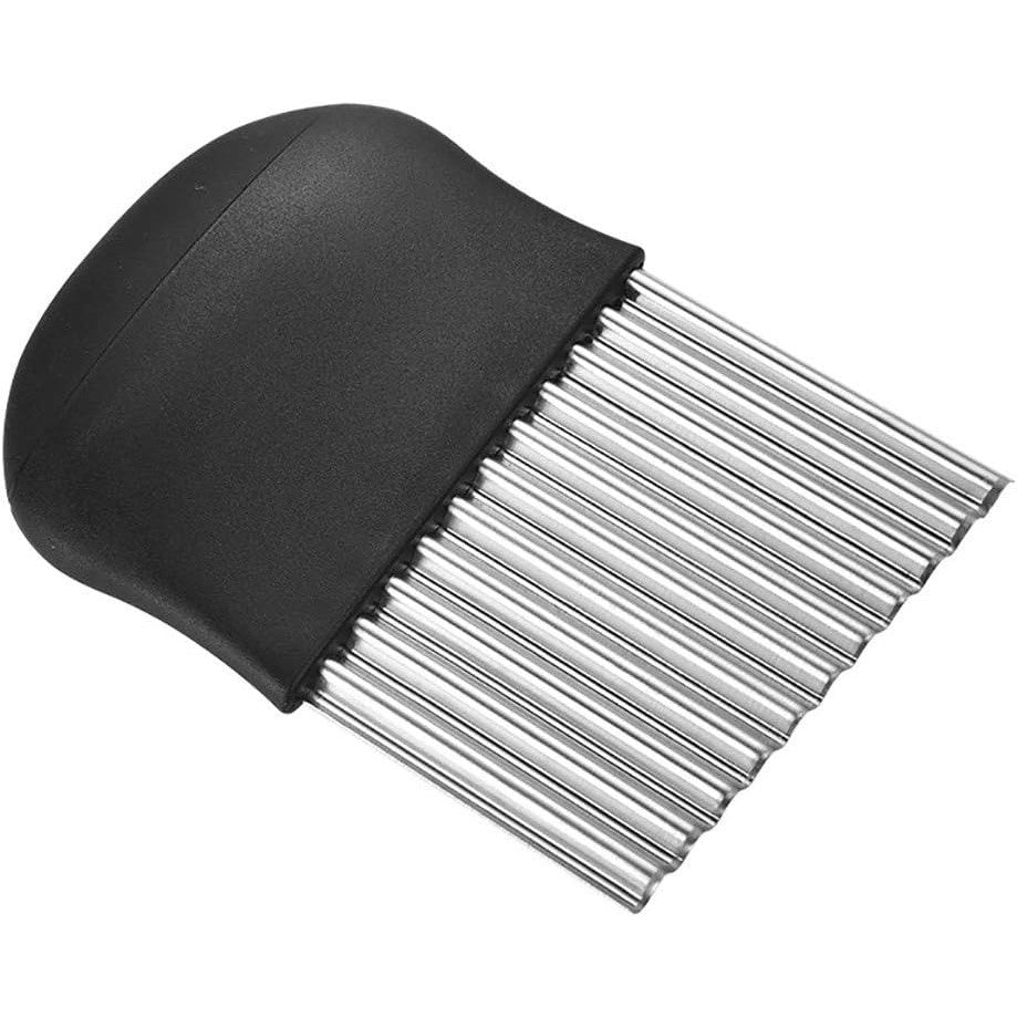 Cutit pentru Cartofi Ondulati, Klevo, pentru Legume, Forma Ondulata, Usor de Utilizat, Taiere, Negru
