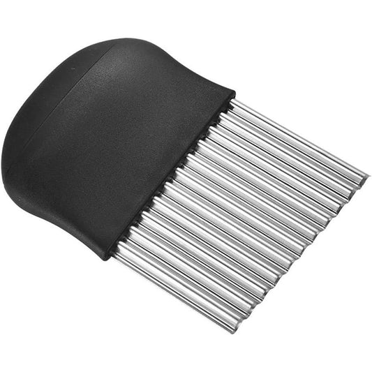 Cutit pentru Cartofi Ondulati, Klevo, pentru Legume, Forma Ondulata, Usor de Utilizat, Taiere, Negru