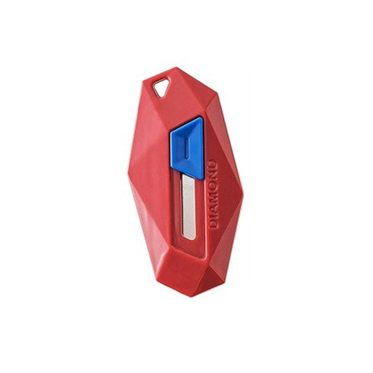 Cutter pentru Cutii, Klevo, Varf Rotunjit si Zimtat, Tip Breloc, 6.5x3.5 cm, Rosu