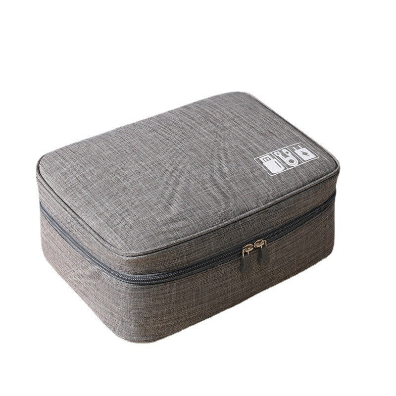 Geanta Organizatoare Klevo, Pentru Cabluri si Accesorii, Portabila, Impermeabila, 24,5 x 18 x10cm, Gri