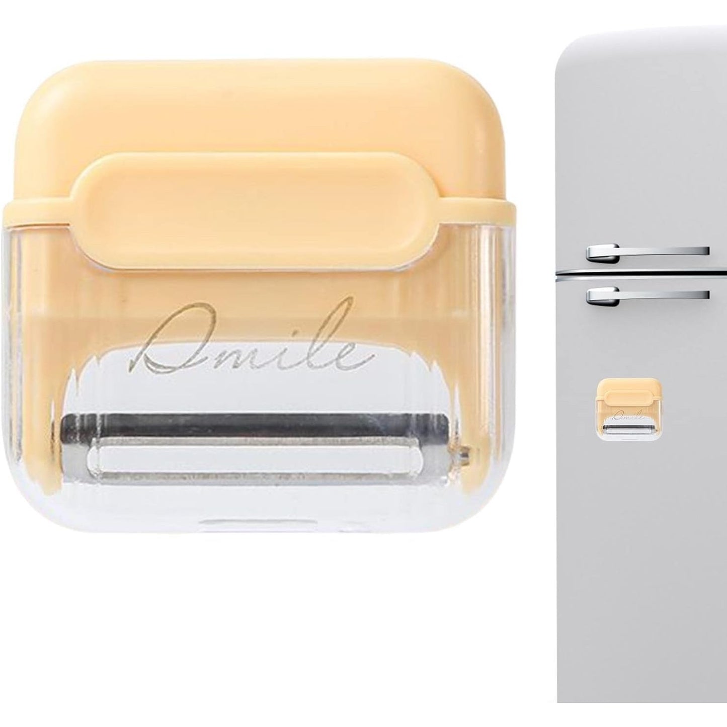 Decojitor/Curatator manual de legume si fructe, Klevo, portabil, cu magnet, doua lame, Inox, Galben, 6.7x6x1.6 cm