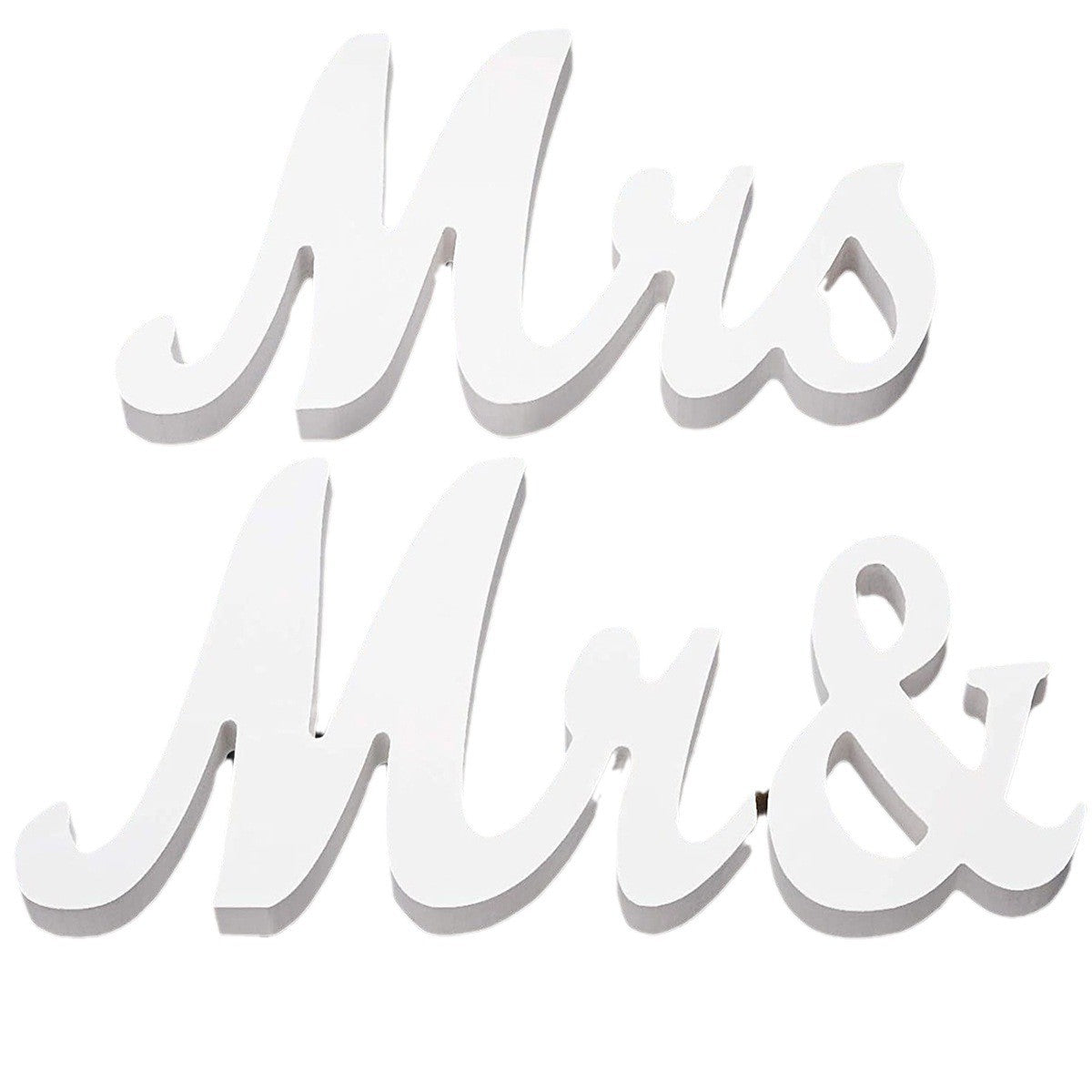 Decor pentru Masa, Klevo, Model Mr&Mrs, Tematica Nunta, 10x20 cm, Alb