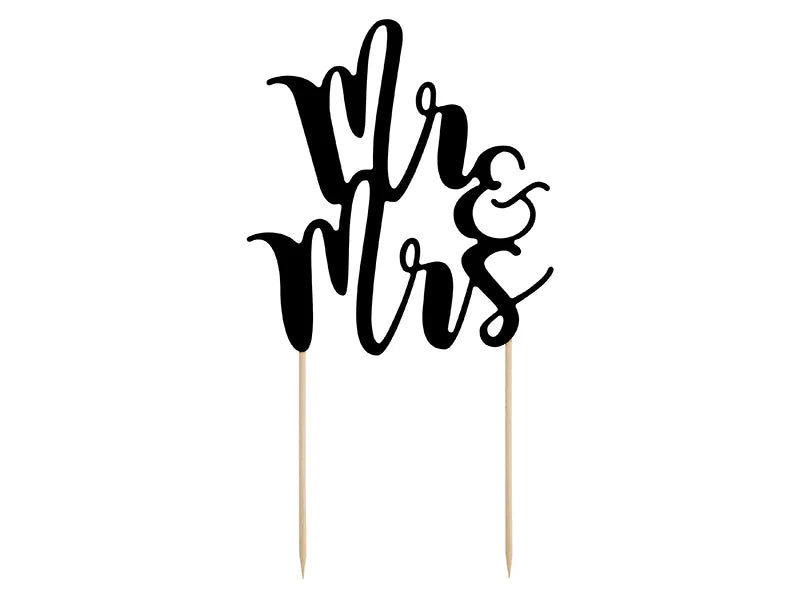 Decor pentru tort Mr&Mrs, 25,5 cm