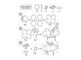 Decor tort cu baloane Avion, mix, 29 cm