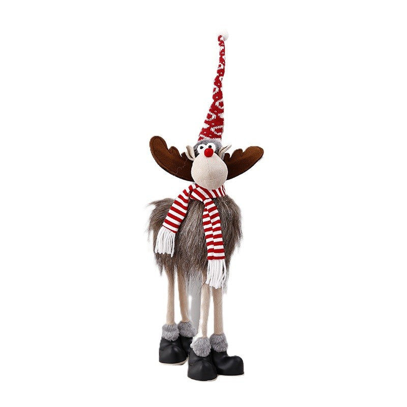Figurina de Craciun, Klevo, Ren 3D, din Panza si Polistiren, 70 cm Inaltime, Multicolor