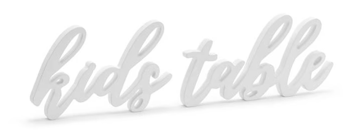 Decoratiune cu inscriptie, lemn, alb, 38x10cm