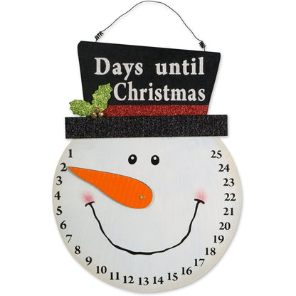 Decoratiune de Craciun Klevo, Advent calendar, numara zilele pana la Craciun, model Om de Zapada, material poliester, 17 x 13 cm, alb