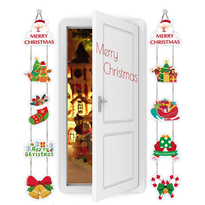 Set 2 Decoratiuni de Craciun, Klevo, de Agatat, pentru Usa, Sfoara Inclusa, 21 cm/28 cm, din Hartie 350g, Multicolor
