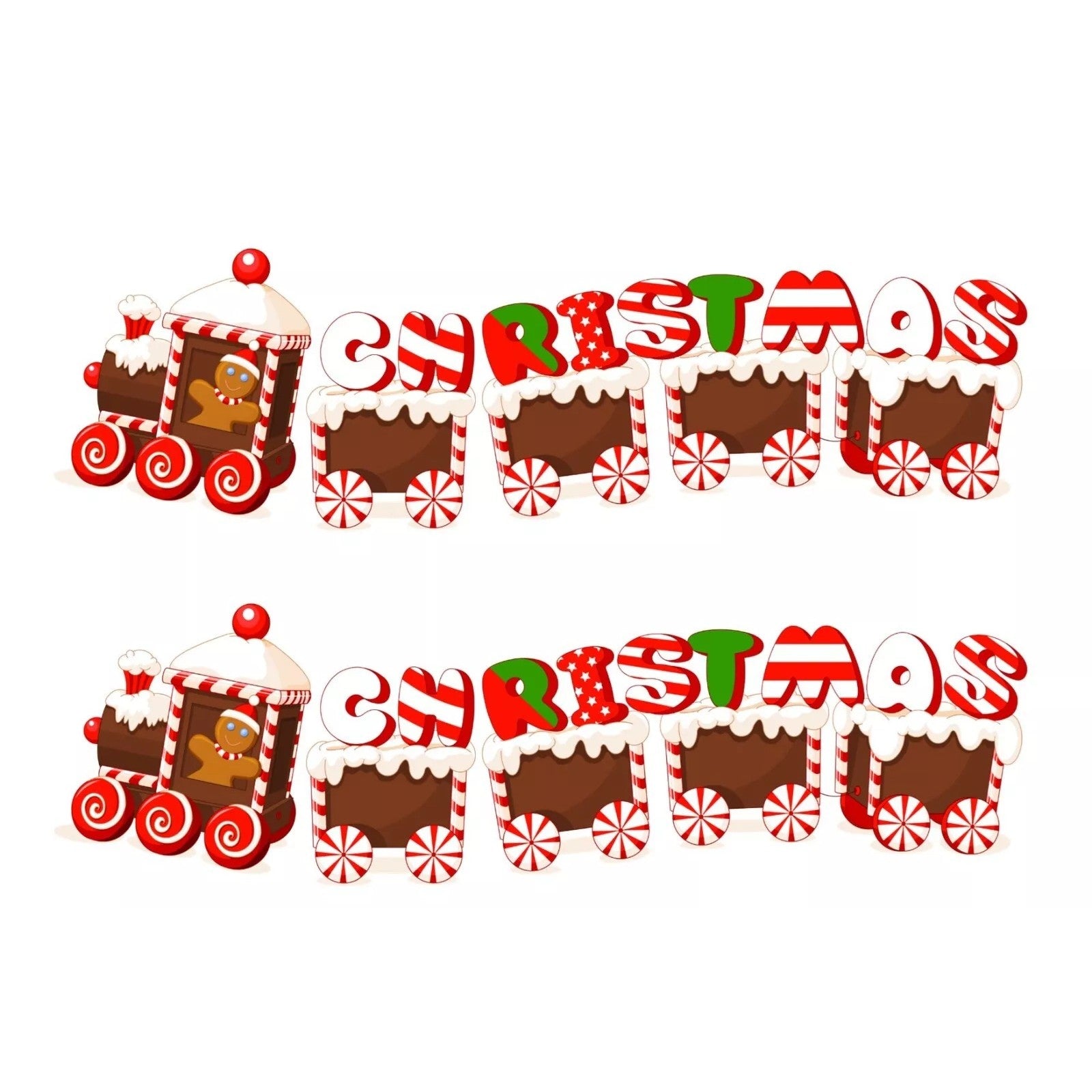 Decoratiune de Craciun, Klevo, pentru Gradina, Tip Trenulet, 5 Figurine + Bete de Infipt in Pamant, din Plastic, Impermeabil, Model Tren Christmas, Multicolor