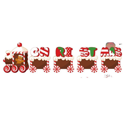 Decoratiune de Craciun, Klevo, pentru Gradina, Tip Trenulet, 5 Figurine + Bete de Infipt in Pamant, din Plastic, Impermeabil, Model Tren Christmas, Multicolor
