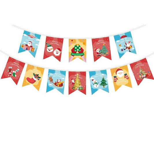 Decoratiune de Craciun, Klevo, Tip Banner, 12 Piese, pentru Usa sau Perete, Multicolor, Sfoara Inclusa, Model B