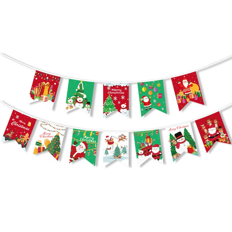 Decoratiune de Craciun, Klevo, Tip Banner, 12 Piese, pentru Usa sau Perete, Multicolor, Sfoara Inclusa, Model A