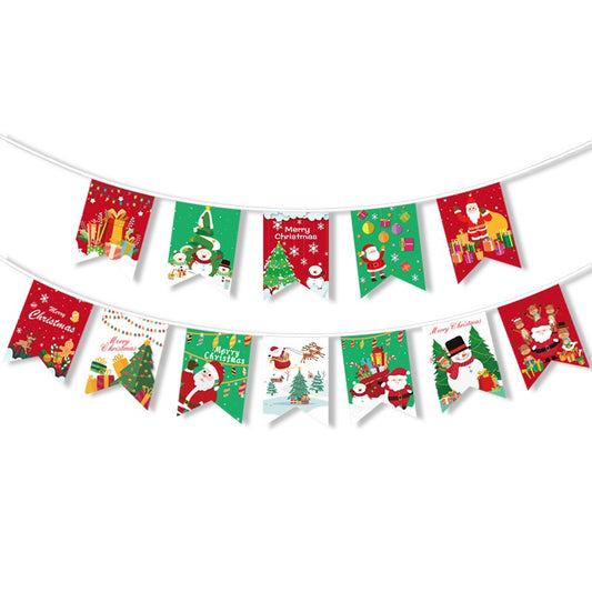 Decoratiune de Craciun, Klevo, Tip Banner, 12 Piese, pentru Usa sau Perete, Multicolor, Sfoara Inclusa, Model A