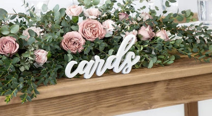 Decoratiune de interior, PartyDeco, Lemn, Cu model, 20x10 cm, Alb