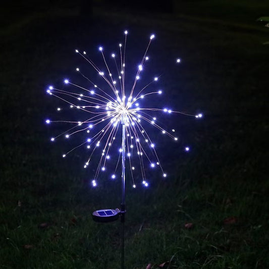 Lampa Solara, Klevo, Decor Gradina, Model Fireworks/Artificii, din Sarma de Cupru, 120 LED-uri, 55W, 90 cm, Alb Rece