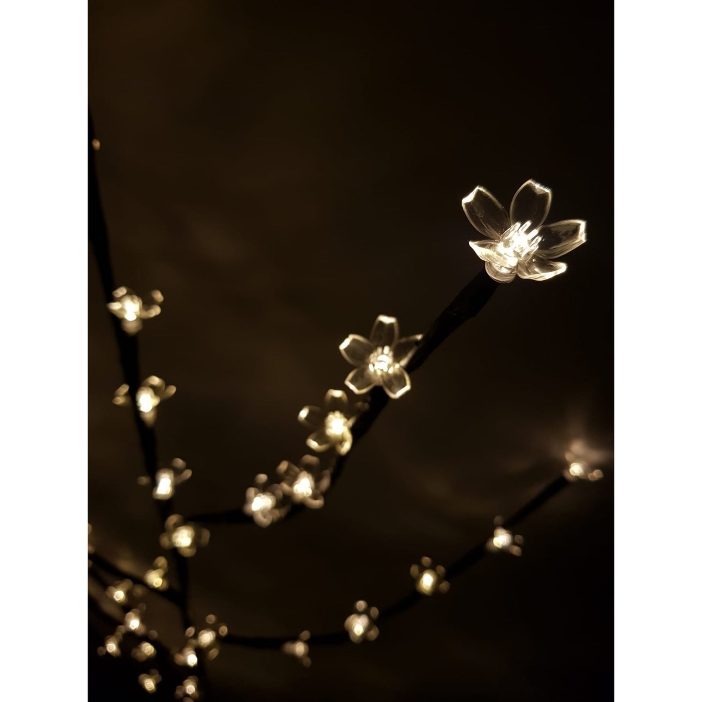 Decoratiune Luminoasa, Klevo, Crenguta, cu Baterii, 72 LED -uri, Flori, Alb Cald