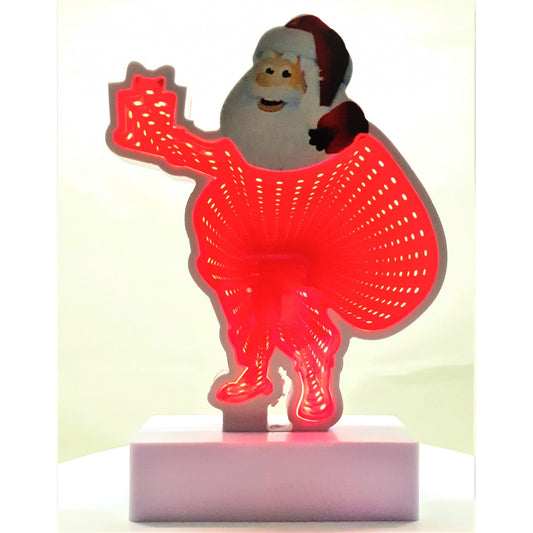 Decoratiune Luminoasa cu Baterii/USB Neon Model Mos Craciun 20 cm Alb Rece