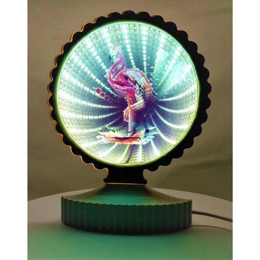 Decoratiune Luminoasa, Klevo, cu Cablu USB, Model Flamingo, Alb Rece, 17 cm