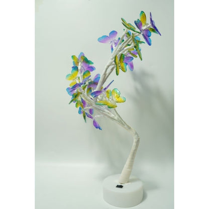 Decoratiune luminoasa, Klevo, Tip copac cu fluturi, cu baterii/USB