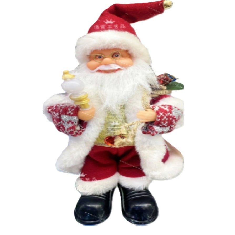 Decoratiune Mos Craciun, Klevo, Animat, care Canta si Danseaza, Imbracat Festiv, 30 x 10 x 12 cm, Rosu