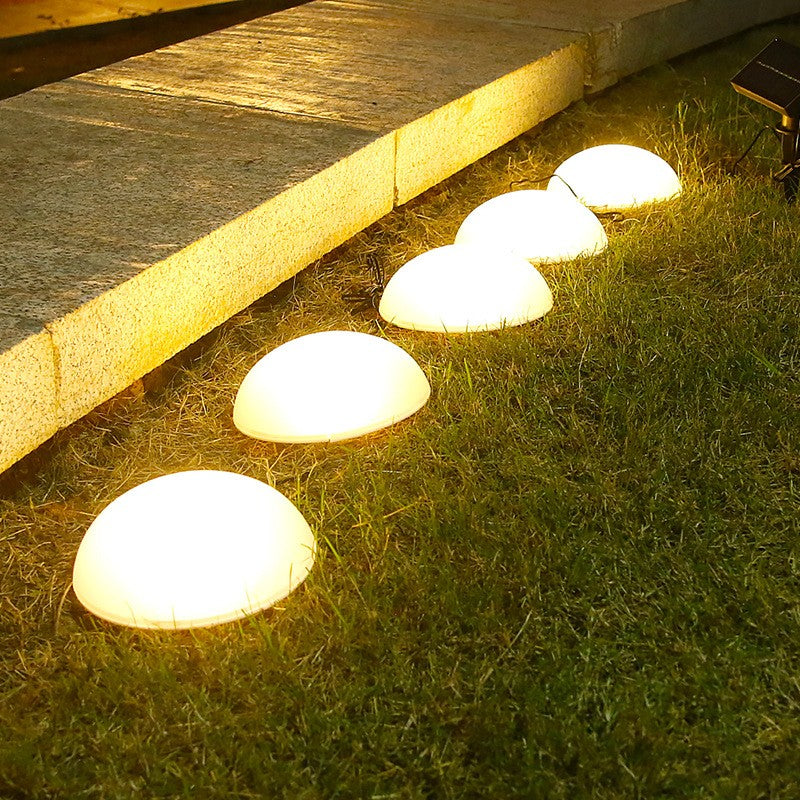 Decoratiune pentru gradina, Klevo, lampa solara in forma de ciuperca, 5 ciuperci, alb cald