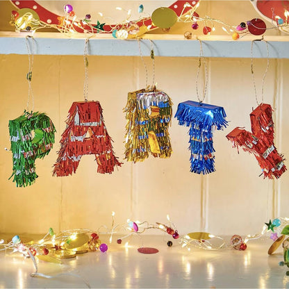 Pinata Mini PARTY, Klevo, Accesoriu pentru Petrecere Set 5 Bucati din Hartie Creponata si Carton, Pinata pentru Petreceri, 61 x 43 x 8 cm, Multicolor