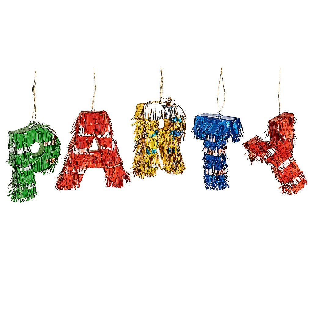 Pinata Mini PARTY, Klevo, Accesoriu pentru Petrecere Set 5 Bucati din Hartie Creponata si Carton, Pinata pentru Petreceri, 61 x 43 x 8 cm, Multicolor