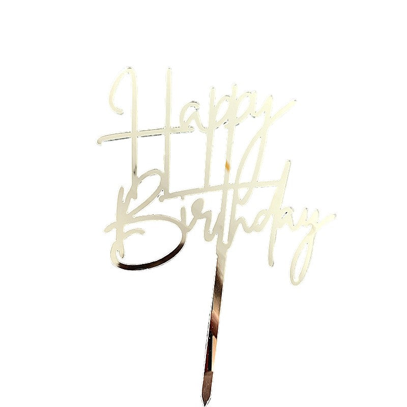 Decoratiune Topper pentru Tort, Klevo, Model Happy Birthday, Tematica Aniversare, Arginitu, 10 cm