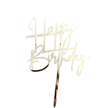 Decoratiune Topper pentru Tort, Klevo, Model Happy Birthday, Tematica Aniversare, Arginitu, 10 cm