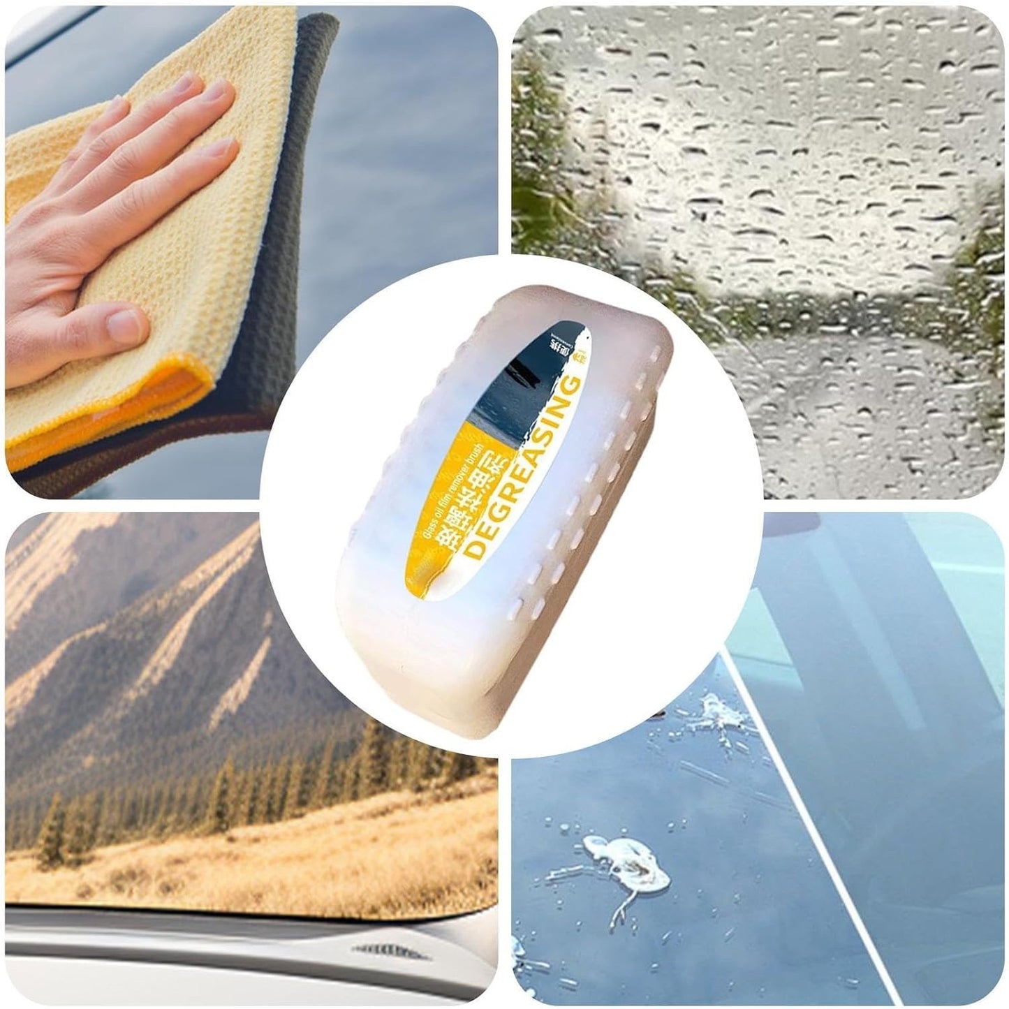 Degresant pentru Masina, Klevo, pentru Geamuri, Oglinda Retrovizoare, Parbriz, Agent de Curatare Puternic pentru Indepartarea Stratului de Murdarie, 120 ml, Alb-Galben