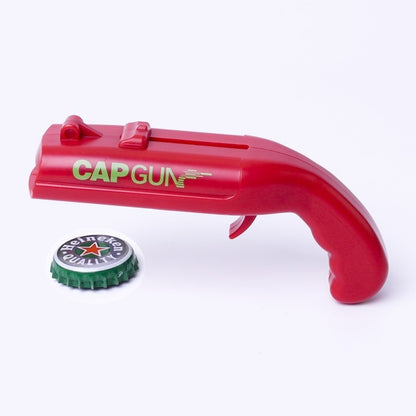 Deschizator de sticle, Klevo, Model Pistol, Plastic, ABS, pentru Dopuri Metalice, 13 x 6 x 3.7 cm, Rosu