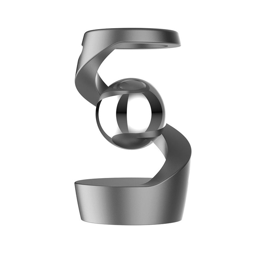 Jucarie Fidget pentru Adulti, Klevo, Giroscop Levitant de Birou, Jucarie Anti-Stres pentru Adulti, Spinner Flotant cu Iluzie Optica Hipnotica, 65x42x42 mm, 145 gr, Gri