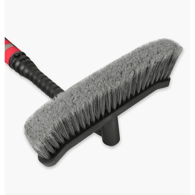 Perie de Zapada cu Racleta pentru Masina, Klevo, Multifunctionala, Rotativa, Demontabila, cu Maner Antiderapant, Aluminiu, Plastic, Fragmentarea Ghetii de pe Parbriz, Solutia pentru Iarna, pentru Dezghetare, 54x10.5x27 cm, Rosie