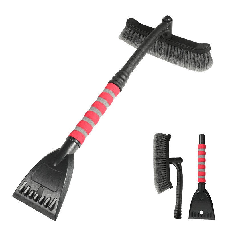 Perie de Zapada cu Racleta pentru Masina, Klevo, Multifunctionala, Rotativa, Demontabila, cu Maner Antiderapant, Aluminiu, Plastic, Fragmentarea Ghetii de pe Parbriz, Solutia pentru Iarna, pentru Dezghetare, 54x10.5x27 cm, Rosie
