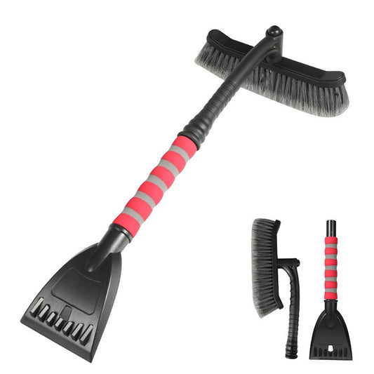 Perie de Zapada cu Racleta pentru Masina, Klevo, Multifunctionala, Rotativa, Demontabila, cu Maner Antiderapant, Aluminiu, Plastic, Fragmentarea Ghetii de pe Parbriz, Solutia pentru Iarna, pentru Dezghetare, 54x10.5x27 cm, Rosie