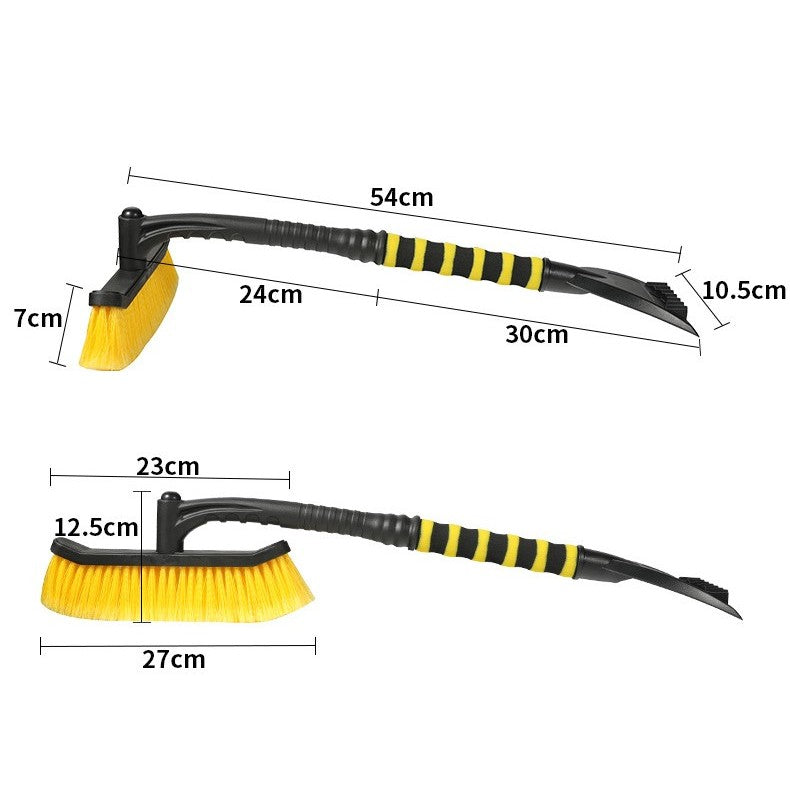 Perie de Zapada cu Racleta pentru Masina, Klevo, Multifunctionala, Rotativa, Demontabila, cu Maner Antiderapant, Aluminiu, Plastic, Fragmentarea Ghetii de pe Parbriz, Solutia pentru Iarna, pentru Dezghetare, 54x10.5x27 cm, Galbena